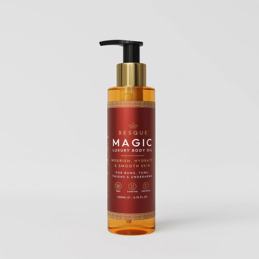 Besque Original Magic Body Oil - Hydrating Body Oils for Women - 3.4 FL OZ | Skin Care Body Oils for Women That Plump, Tighten & Firm Skin With Natural Ingredients, Made in UK